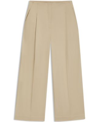 BOSS by Women's Stretch Cotton Relaxed-Fit Culottes Pants