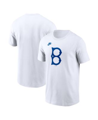 Men's White Brooklyn Dodgers Cooperstown Collection Logo T-Shirt
