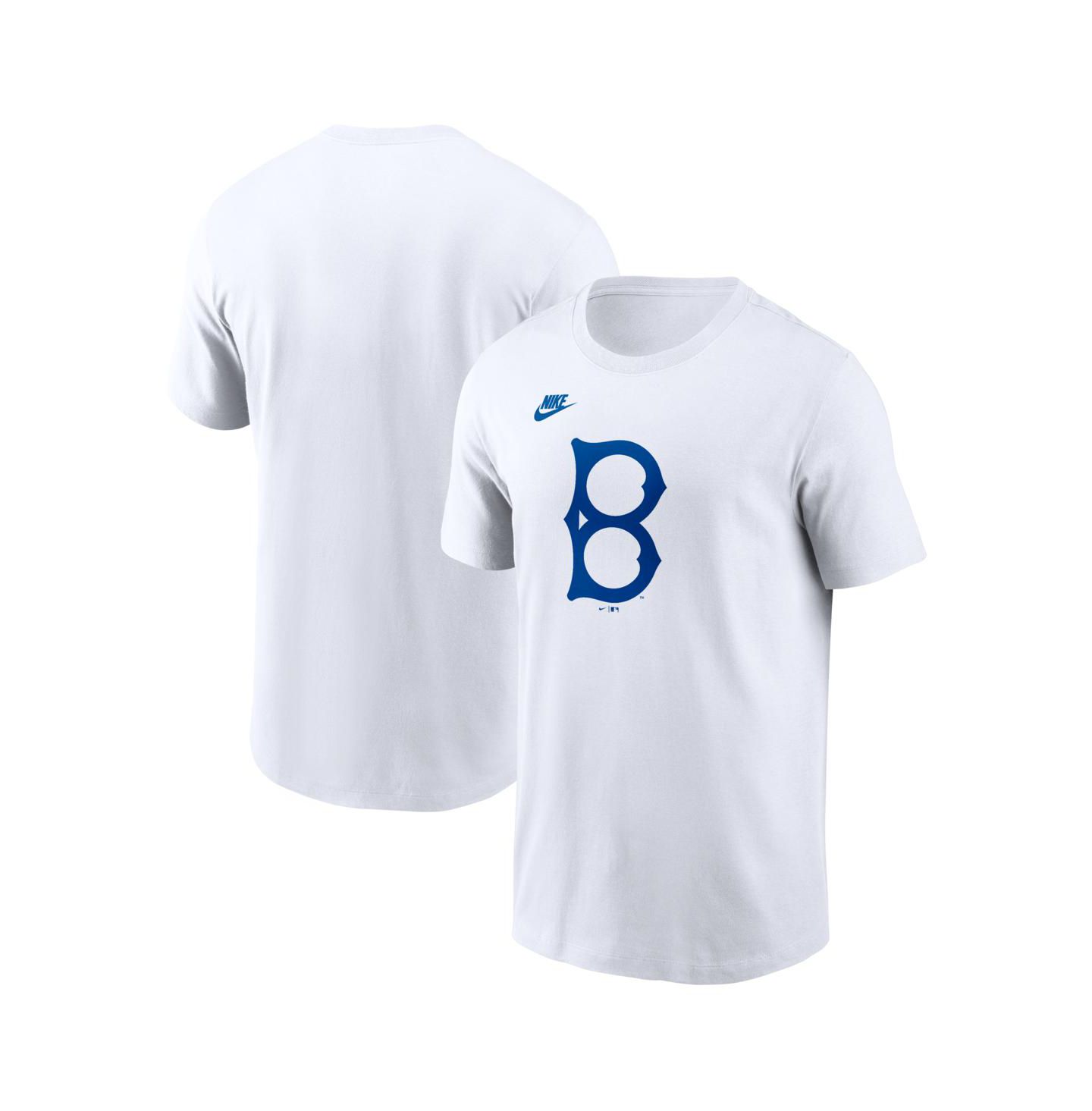 Мужская футболка Nike White Brooklyn Dodgers Cooperstown Collection Logo — фото 1