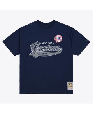 Men's Navy New York Yankees Script Sweep Arch T-Shirt
