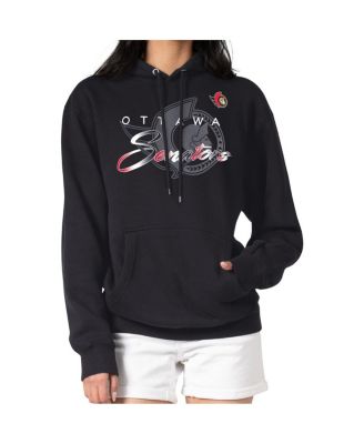 Men's Black Ottawa Senators Shadow Logo Fleece Pullover Hoodie