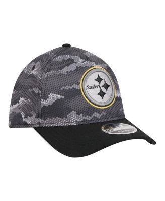 Men's Black Pittsburgh Steelers Camo A-Frame 39THIRTY Flex Hat