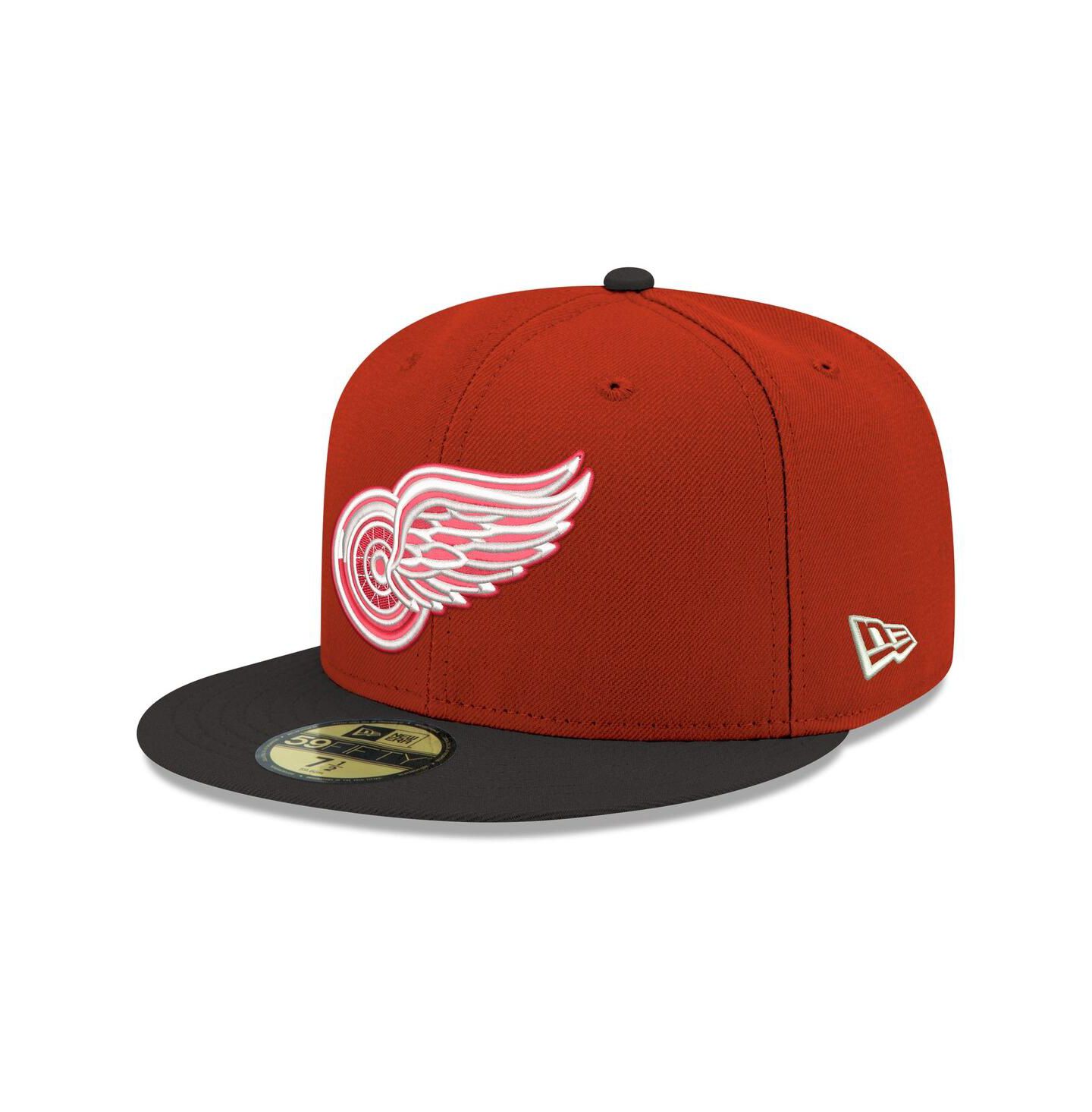 Мужская кепка New Era Red Detroit Red Wings Core Logo Two-Tone 59FIFTY Fitted Hat — фото 1