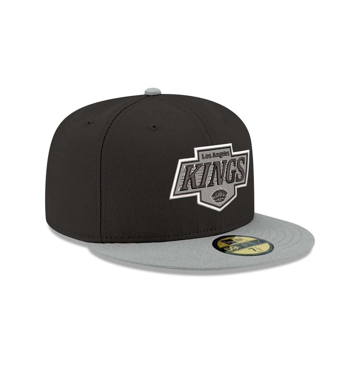 Мужская кепка New Era Black Los Angeles Kings Core Logo Two-Tone 59FIFTY Fitted Hat — фото 3
