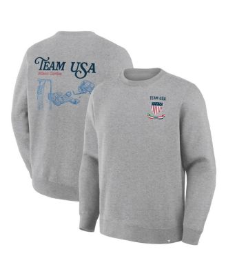 Men's Heather Gray Team USA Milano Cortina 2026 Winter Olympics Hockey Legacy Fleece Sweatshirt