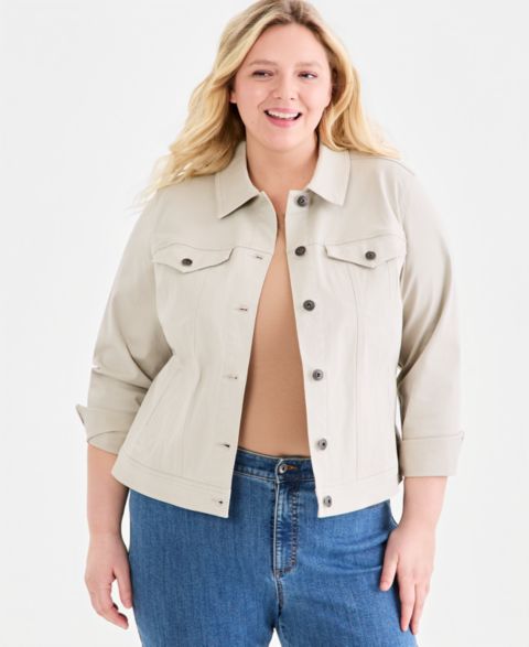 Женские куртки Style & Co Plus Size Classic Denim Jacket