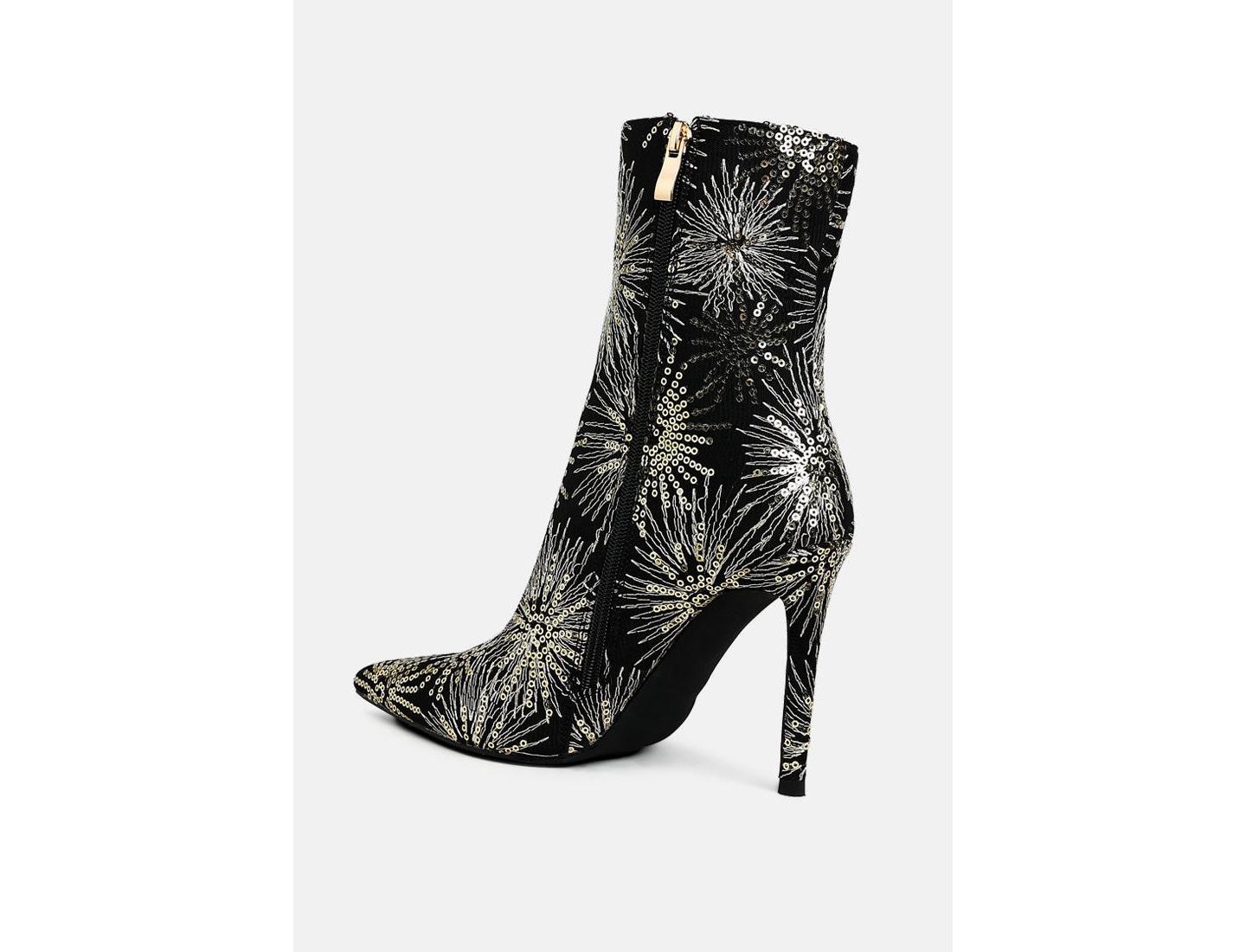 Женские ботинки London Rag Oleander Sequin Embellished Stiletto, цвет: Чёрный — фото 5