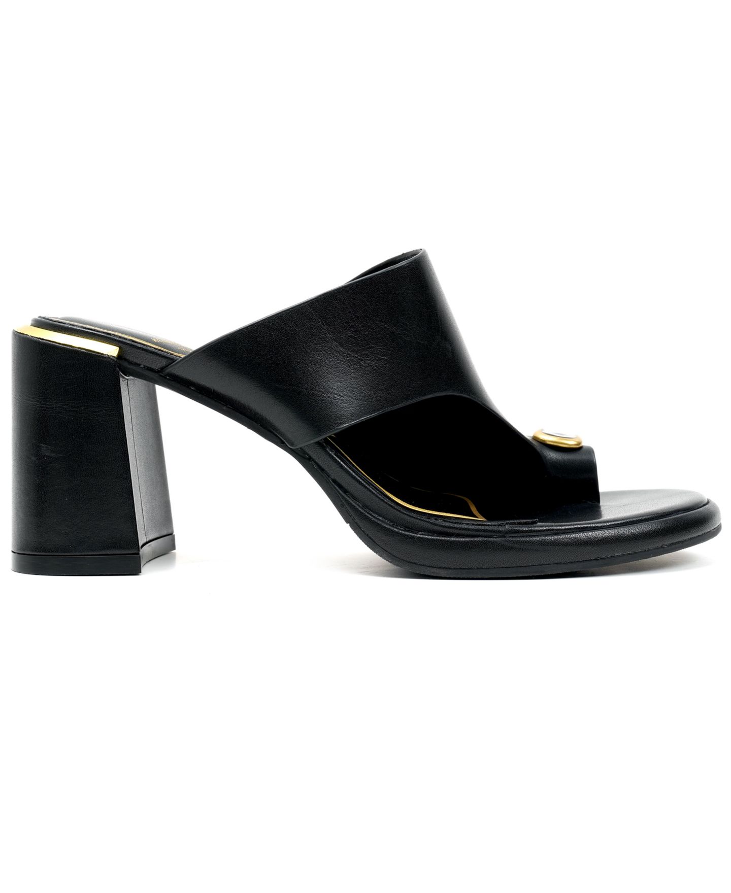 Женские сандалии Kenneth Cole New York Syndika Block Heel Dress Sandals, цвет: Чёрный кожаный — фото 2