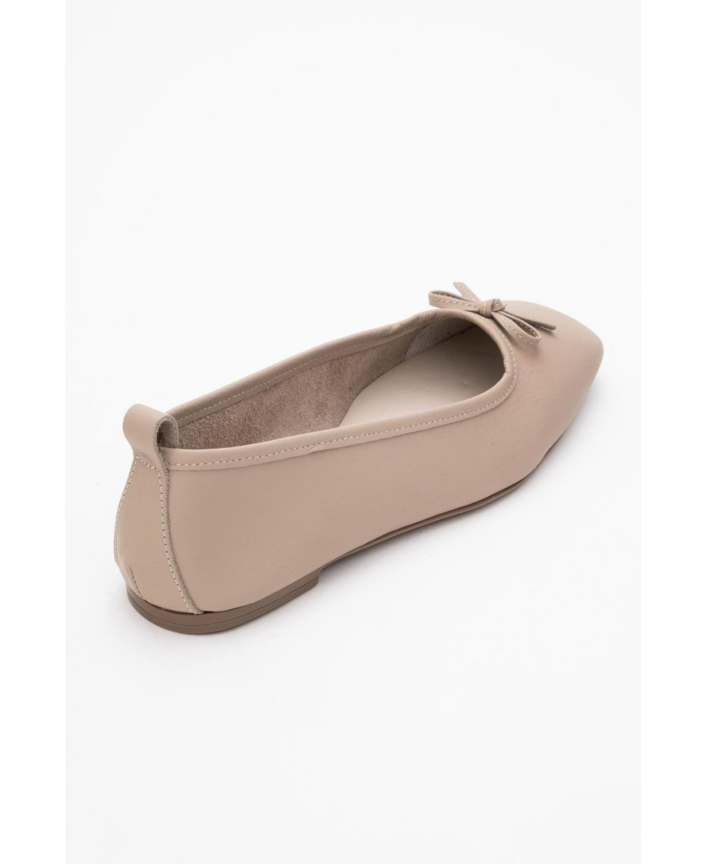 Женские кожаные балетки Forever & Always Shoes Sosa, цвет: Бежевый кожаный — фото 5