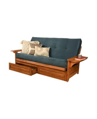 Phoenix Frame Barbados Finish Suede Mattress with Storage Drawers