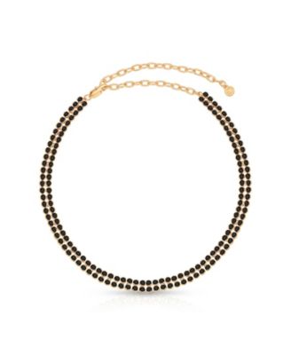 Two Rows of Crystal Sparkle Choker Necklace