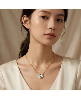 Dainty Round CZ Bezel-Set Minimalist Pendant Necklace