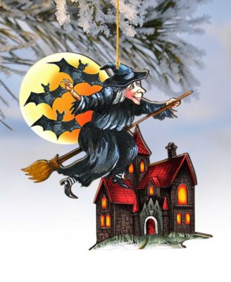 Christmas Witch Holiday Ornaments, Set of 2