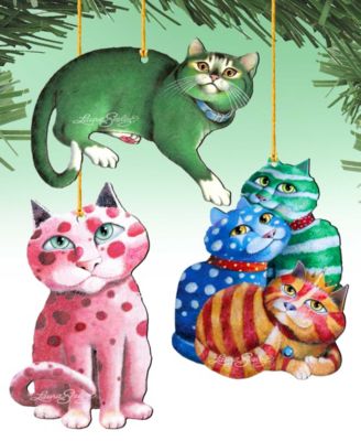 Rainbow Cats Holiday Ornaments, Set of 3