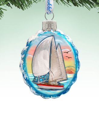 Flower Sailboat Mercury Holiday Ornament