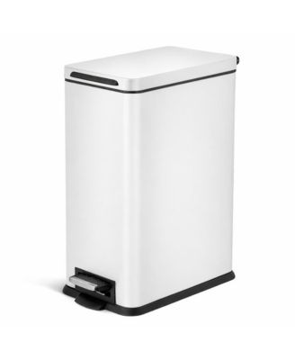 8 Gallon Slim Stainless Steel Kitchen Trash Can with Step Pedal and Soft Close Lid