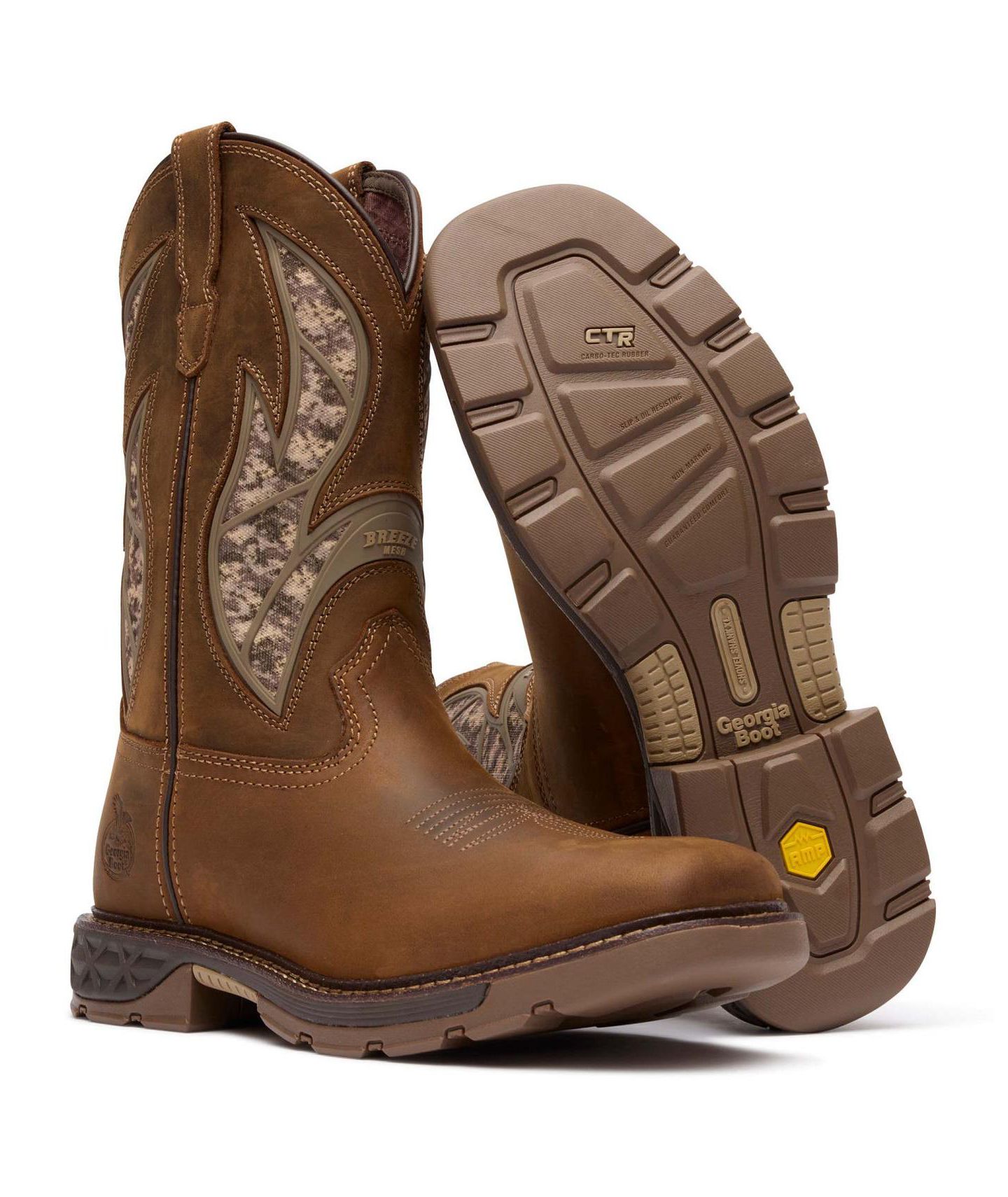 Мужские ботинки GEORGIA BOOT Carbo-Tec FLX 11" Pull-On Work Boot, цвет: Коричневый — фото 2