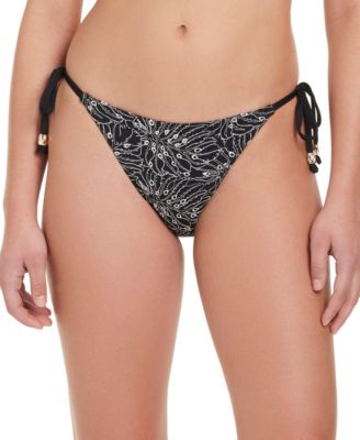 Women's Embroidered Tie-Side Bikini Bottom