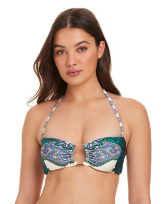 Women's Solar Power U-Ring Bandeau-Neck Bikini Top
