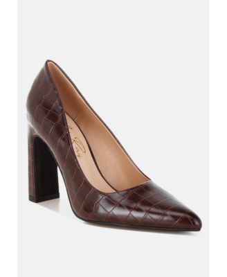 Womens Scheba Sleek Block Heel Pumps