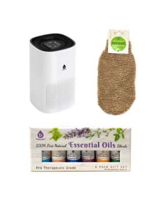 True HEPA Air Purifier, Essential Oil Wellness Blends, and Sisal Hemp Bath Gloves