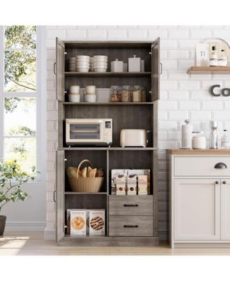 6 Drawer Rattan Dresser with USB Ports Plus Outlets Storage Organizer for Bedroom Living Room Dining Room