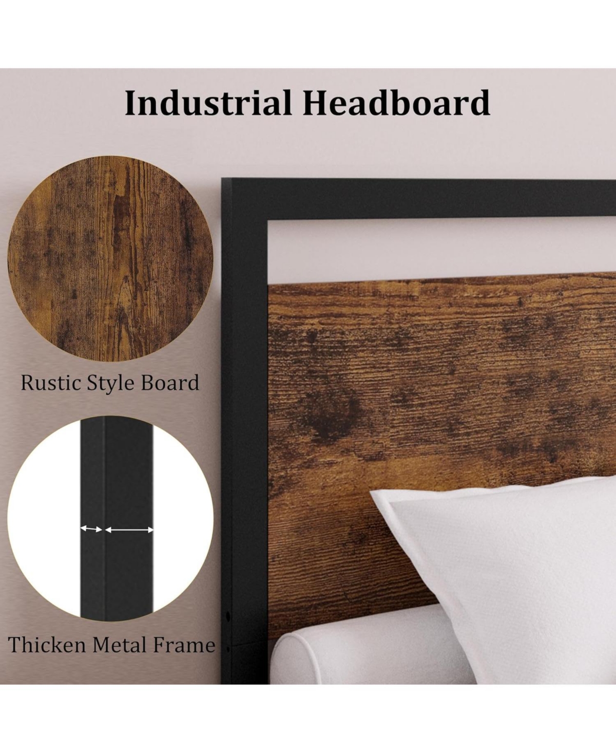 gaomon Bed Frame with Headboard and Footboard, Heavy Duty Slats Support with Under Bed Storage, Non-Slip