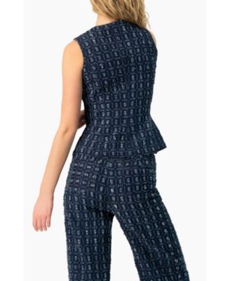 Women's Denim Vest with Front Buttons