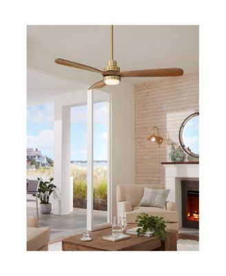 52" Delta Modern Indoor Ceiling Fan 3 Blade CCT LED Light Remote Control Soft Brass Finish Bedroom Living Room DC Motor
