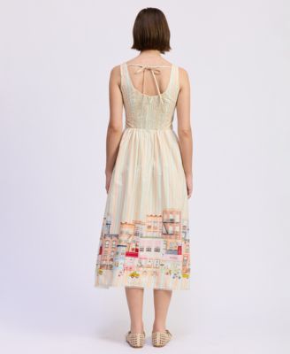 Women's Square Neck Athena Midi Dress