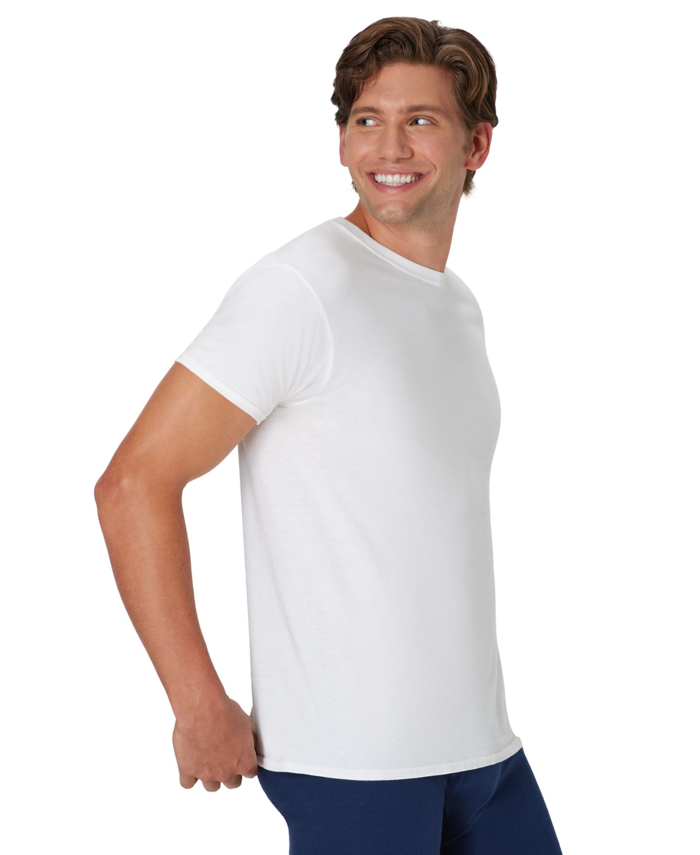 Мужские топы Hanes Ultimate Crewneck Undershirt, 5-Pack, цвет: Assorted Colors — фото 3