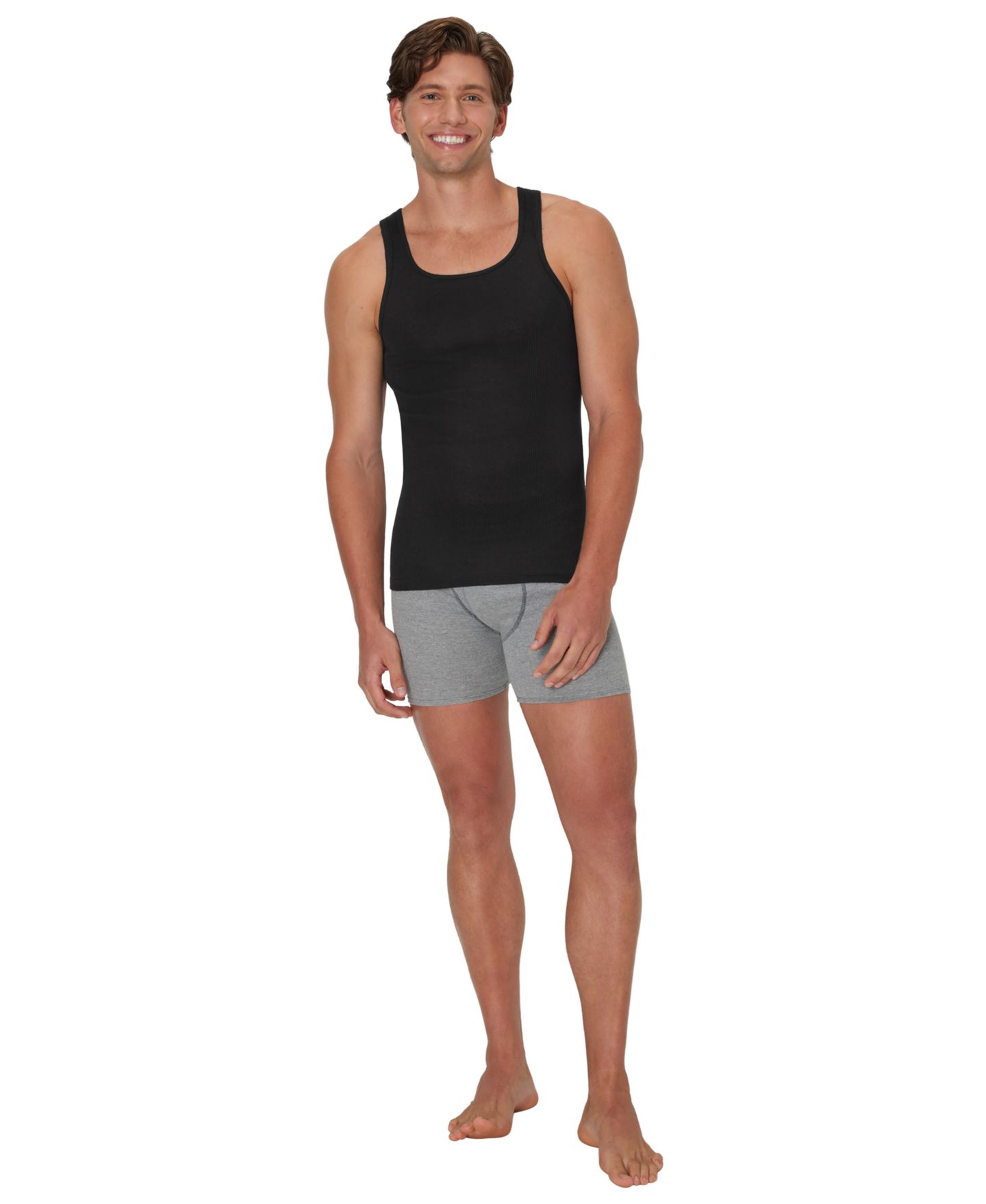 Мужские топы Hanes Ultimate Crewneck Tank Undershirt, 5-Pack, цвет: Assorted Colors — фото 2