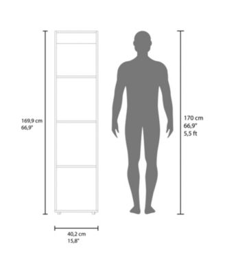 Saily Storage Cabinet with 4 Shelves and Mirror on Door, Modern Design