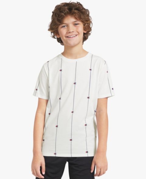 Футболка Champion Printed Short-Sleeve Crewneck T-Shirt для мальчиков, цвет: Яркий белый