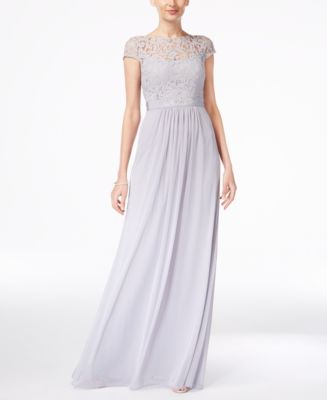 Adrianna Papell Lace Illusion Gown - Women - Macy's