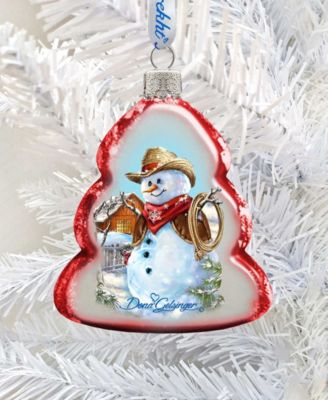 Cowboy Snowman Mercury Holiday Ornament