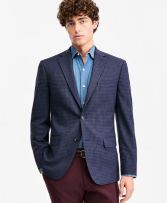 Men's Modern-Fit Blue Check Sport Coat