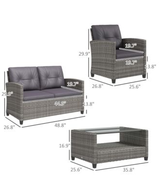 4 Piece Patio Furniture Set, Loveseat, Chairs & Table