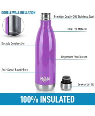 Double Wall Insulated Metal Water Bottle For Hot & Cold Drinks with Leak-proof Lid (25oz)