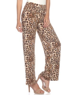 Women's Ruffle-Sleeve Top and Animal Print Pant Set