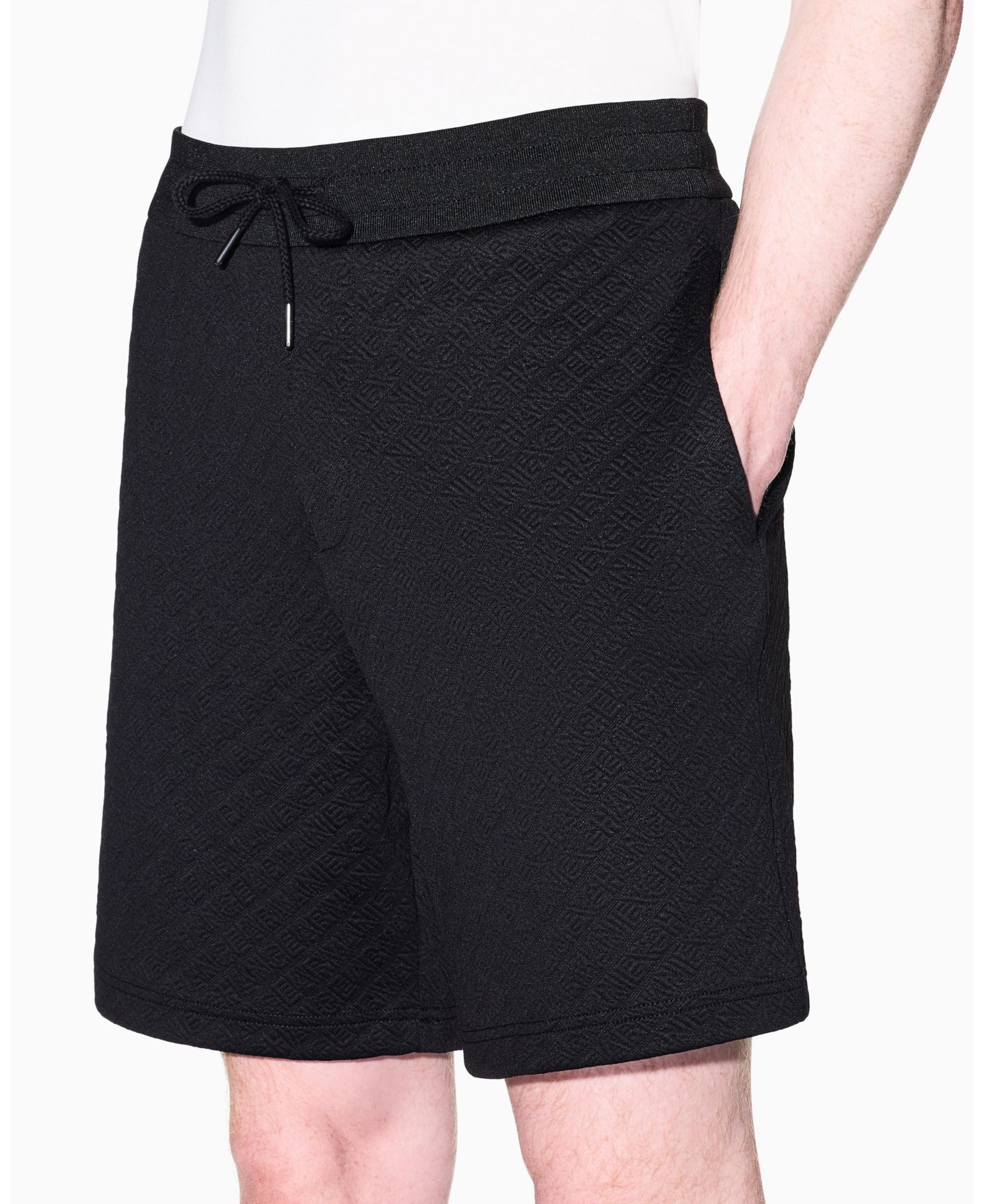 Мужские шорты A|X Armani Exchange Jacquard Allover Logo Fleece Short, цвет: Чёрный — фото 3