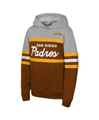 Big Boys and Girls Brown/Grey San Diego Padres Cooperstown Head Coach Pullover Hoodie