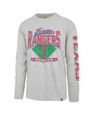 Men's Gray Texas Rangers Big & Tall Distressed Franklin Long Sleeve T-Shirt