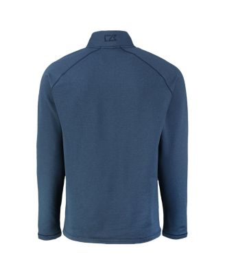 Men's Heather Navy Chicago Cubs Peshastin Eco Fleece Raglan Quarter-Zip