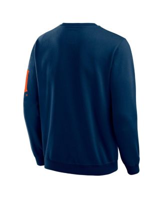 Darius Rucker Collection by Men's Navy Detroit Tigers Washed Crew Neck Pullover Sweatshirt