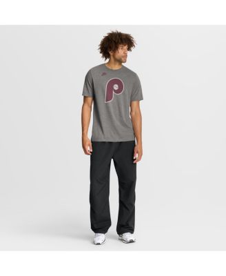 Men's Heather Charcoal Philadelphia Phillies Cooperstown Logo Tri-Blend T-Shirt