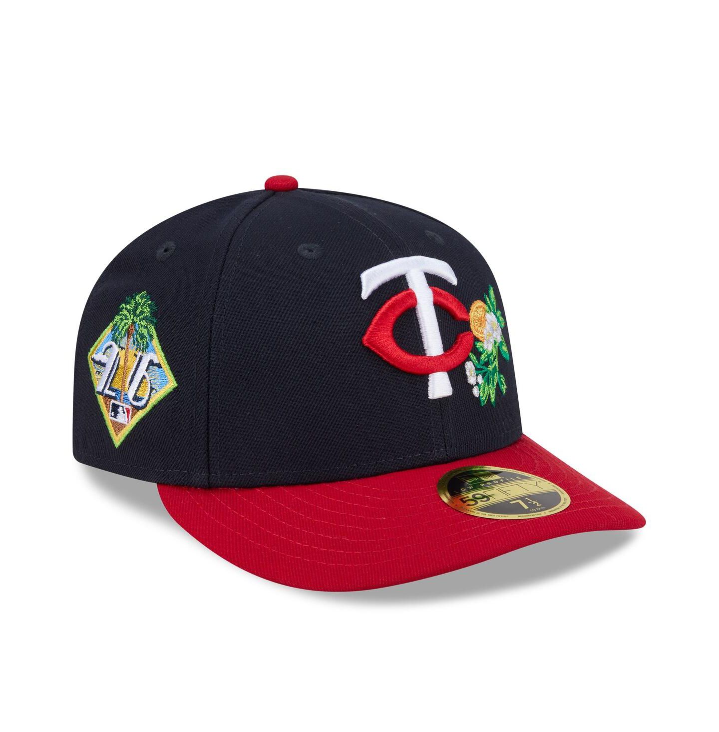 Мужская кепка New Era Navy/Red Minnesota Twins 2026 Spring Training Low Profile 59FIFTY Fitted Hat — фото 1