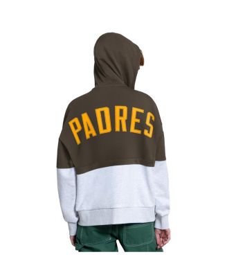 Women's Brown/Heather Gray San Diego Padres Wishbone Full-Zip Hoodie