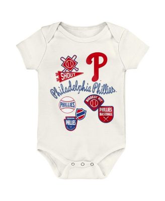 Baby Boys and Girls 3-Piece Philadelphia Phillies Home Plate Creeper Set