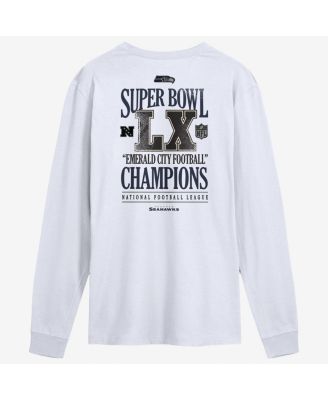 Men's White Seattle Seahawks Super Bowl LX Champions Long Ball Long Sleeve T-Shirt